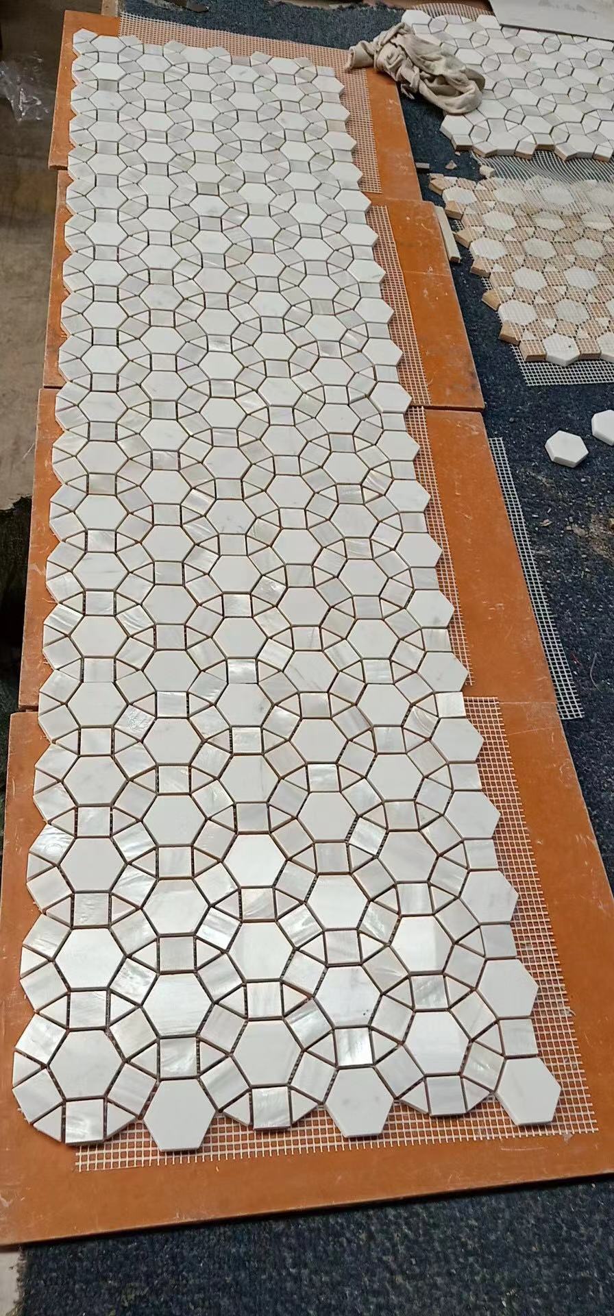 LFM-MM-9104 LFM-MM-9103 MARBLE+MOP Mosaic tiles